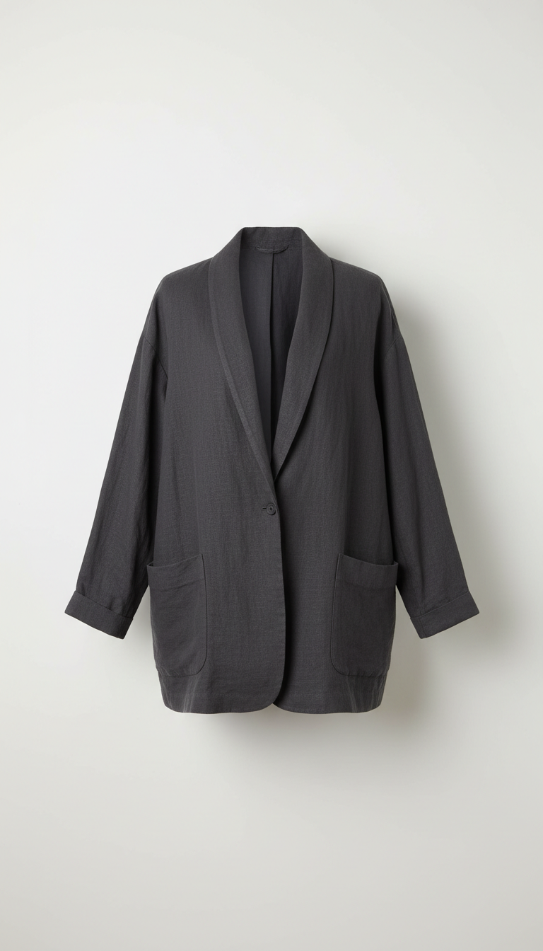Charcoal Ink Relaxed-Fit Blazer